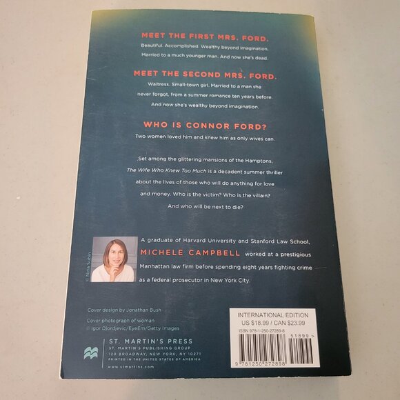 THE WIFE WHO KNEW TOO MUCH PAPERBACK THRILLER NOVEL BY AUTHOR MICHELE CAMPBELL - Picture 5 of 6